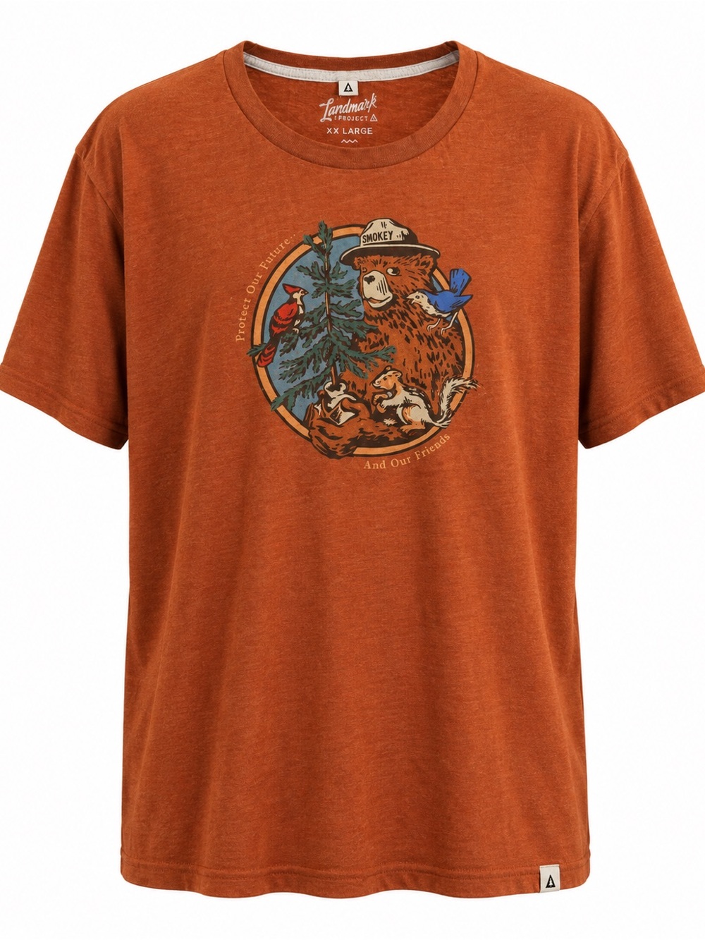 The Landmark Project Smokey Bear Protect Our Future Tee Orange XXL Cotton Blend